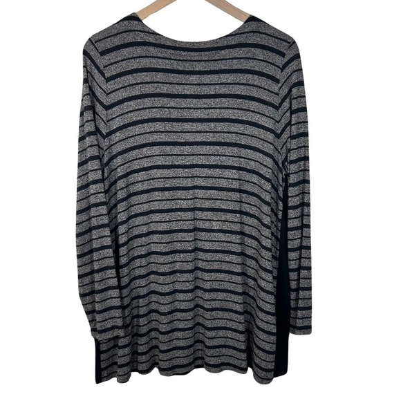 J Jill Wearever Collection Striped Gray/Black Longsleeve Tunic, XL - Picture 1 of 4